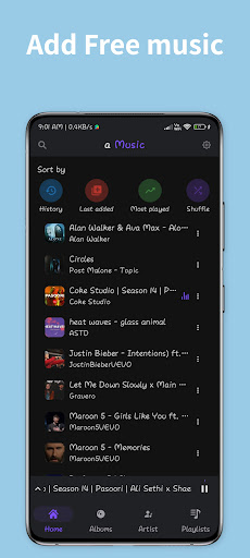 Android application aMusicPlayer screenshort