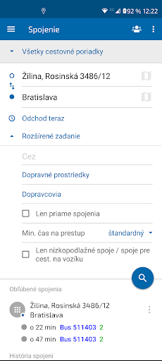 Cestovné poriadky CP Screen 2