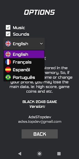 Black 2048 Game Screen 3