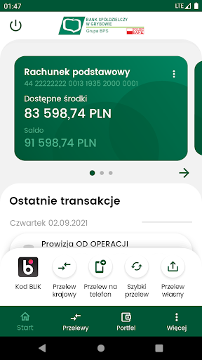 Android application BSGrybow mobileNet screenshort