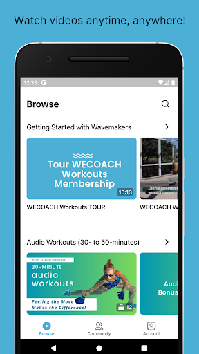 Android application Water Exercise Coach screenshort