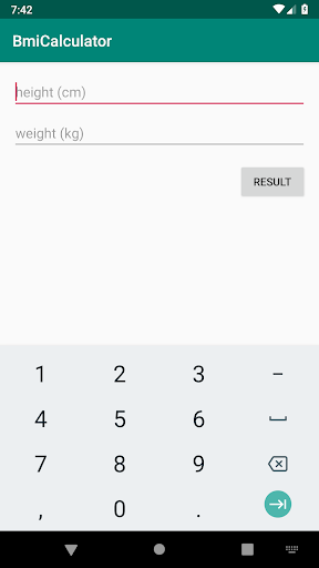 BMI Calculator Screen 2