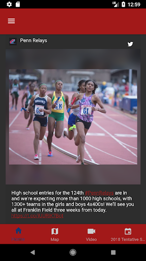 Android application Penn Relays screenshort