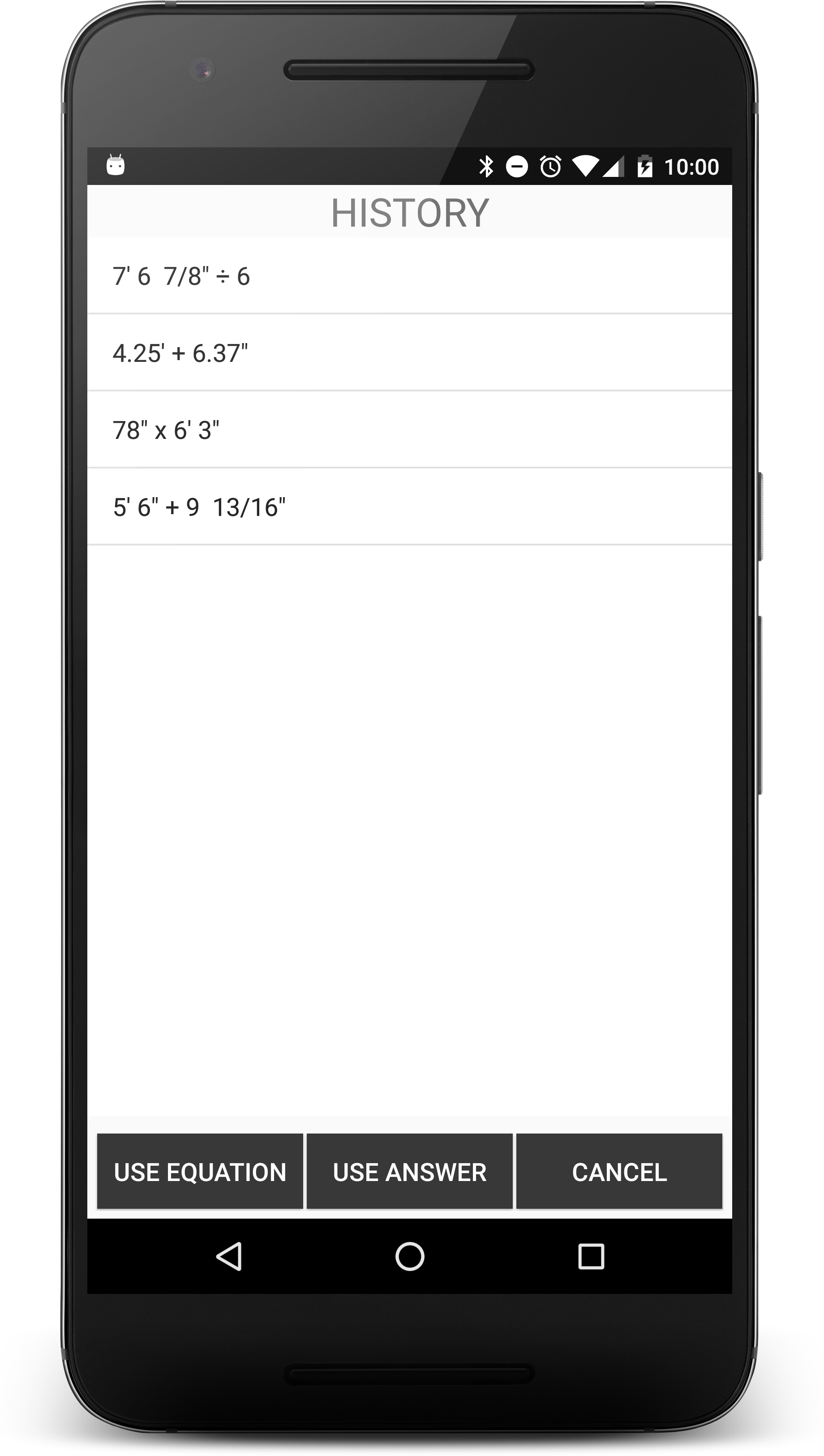 Android application Tape Measure Calculator Pro screenshort