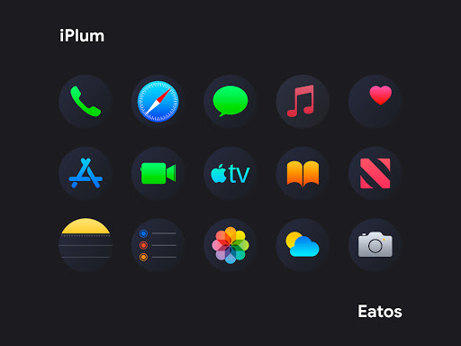 iPlum Black - Round Icon Pack