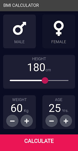 Android application BMI Calculator Body Mass Index screenshort