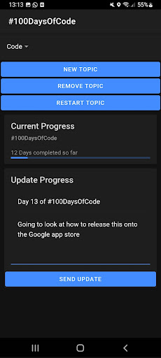 Android application 100DaysOf screenshort