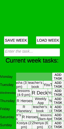 Android application Weekly App screenshort