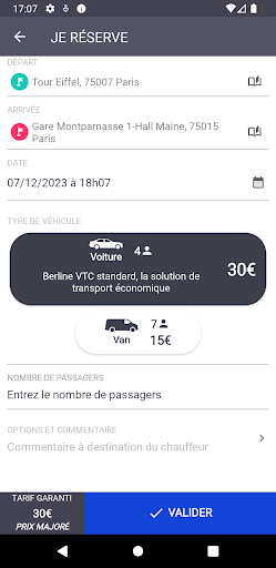 Izeo Cab VTC Screen 2