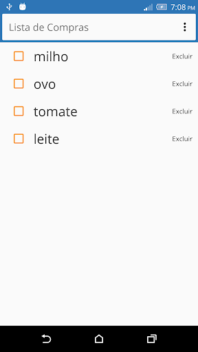 Android application Lista de Compras supermercado screenshort