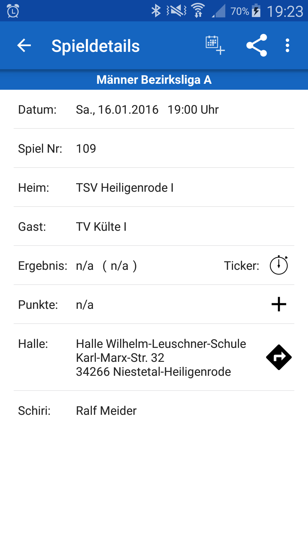 Android application TV Külte Handball screenshort