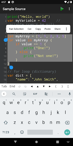 Sedona - Compiler for Swift Screen 3