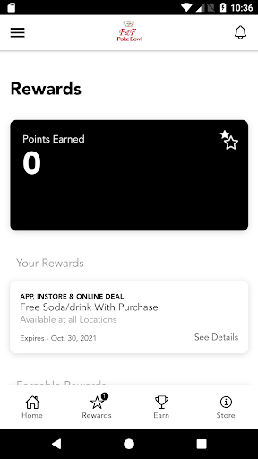 Android application FandF Poke Bowl screenshort