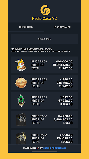 Android application RACA Helper screenshort