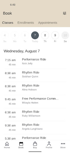 Cycle Co. Spin Studio Screen 2