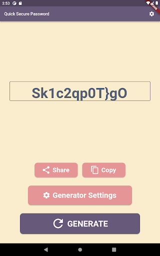 Screenshot of Secure Password Generator