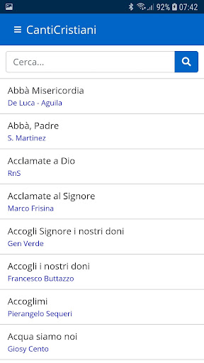 Android application CantiCristiani screenshort