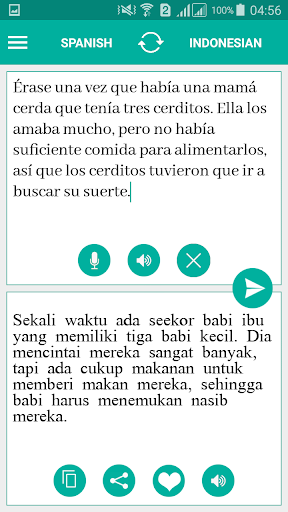 Android application Indonesian Spanish Translator screenshort