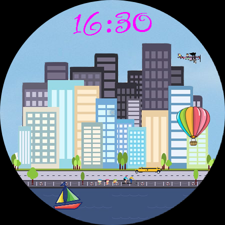 Android application Cartoon city live watchface screenshort