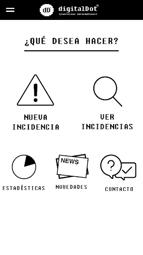 Android application Incidencias digitalDot screenshort