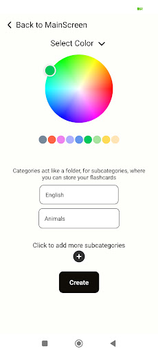 YOF - Your Own Flashcards Screen 2