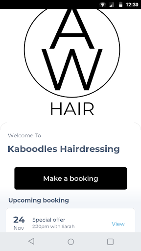 Android application AW Hair screenshort