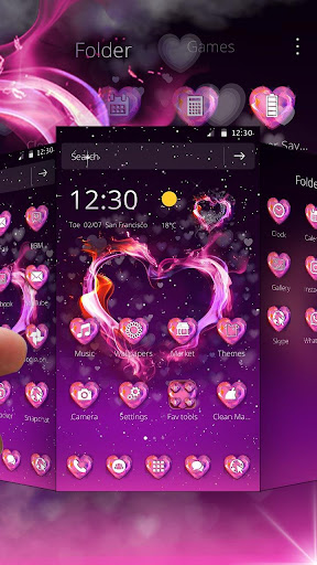 Purple Glitter Hearts