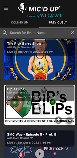 Android application MIC'D UP® screenshort
