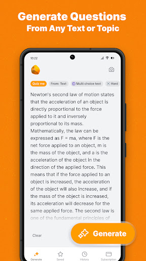 Android application AI Quiz Generator screenshort