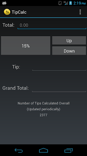 Android application TipCalc screenshort