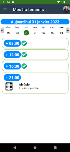 Android application Pilulier virtuel xPill screenshort