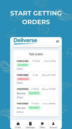 Deliverse restaurant partner Screen 2
