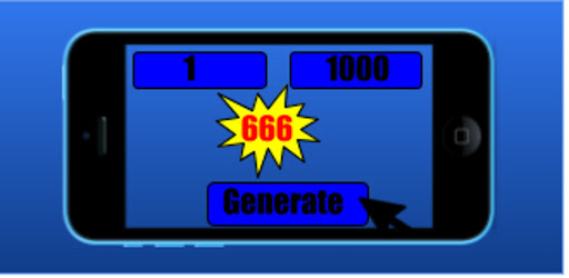 Android application Simple number generator screenshort