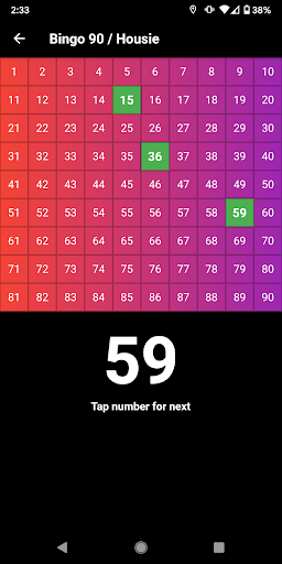 Call Bingo! Screen 2