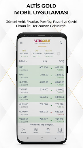Android application Altis Gold screenshort