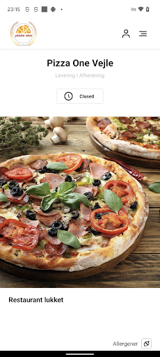 Android application Pizza One Vejle screenshort