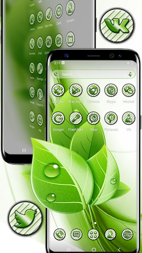 Green Leaf Theme By Oiujja Tarst Launcher Themes Google Play 日本 Searchman アプリマーケットデータ
