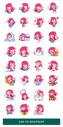 Emoji Cute girls Stickers Screen 3