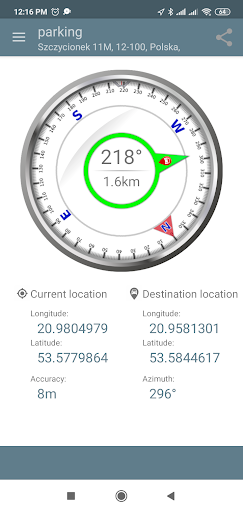 Parked Car Locator Screen 2