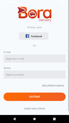 Android application Bora Delivery screenshort