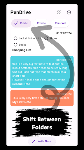 Android application PenDrive: Lock Notes in Folder screenshort
