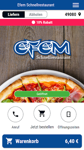Android application Efem Schnellrestaurant screenshort