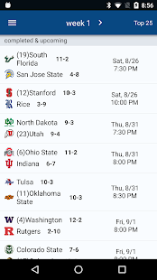 Sports Alerts - NCAA Football Screenshot
