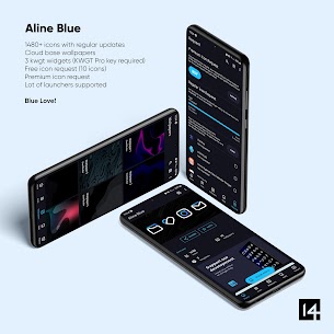 Aline Blue: linear icon pack 1.1.2 Apk 2