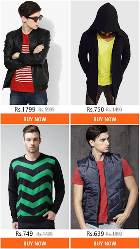 Android application Men WinterWear Online shopping screenshort