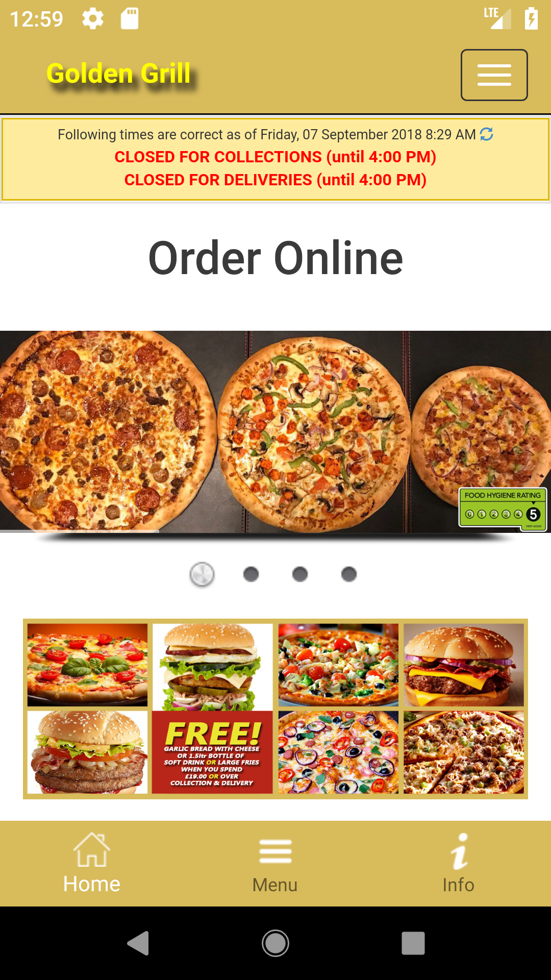 Android application Golden Grill Kiveton screenshort