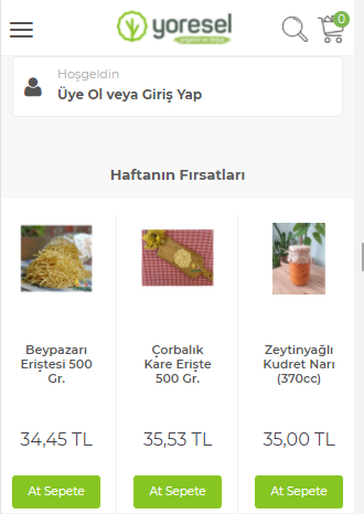 Android application Yoresel.com - Online Alışveriş screenshort