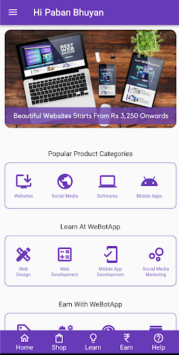 Android application WeBotApp Digital Marketplace screenshort