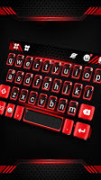 screenshot of Black Red Tech Keyboard Theme