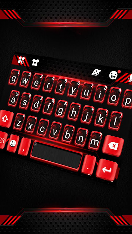 Black Red Tech Keyboard Theme - 8.7.1_0619 - (Android)